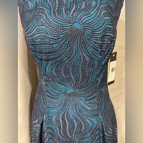 NWT JS Collections Navy Blue And Teal Midi Dress - Picture 2 of 11